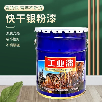 银粉漆银色金属防锈漆快干栏杆铁门钢管钢结构银浆金属油漆图1