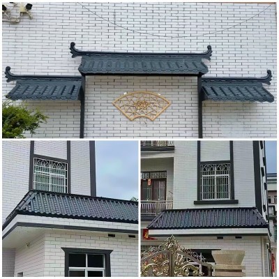 树脂瓦屋顶仿古屋檐门头装饰塑料琉璃瓦片双面加厚屋面仿古一体瓦图4