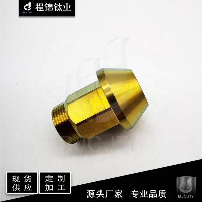 源头厂家 TC4 阳极氧化 金色 钛合金轮毂汽车螺母 轮毂螺母图2