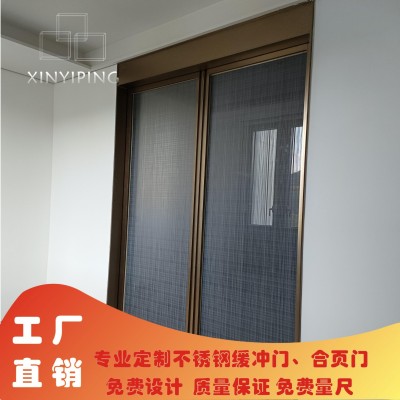厨房推拉门不锈钢夹丝玻璃门科学城厨房缓冲吊趟门衣柜折叠门图3