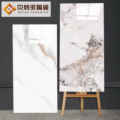 佛山地砖爵士白通体大理石瓷砖600x1200鱼肚金墙砖潘多拉地板砖图1