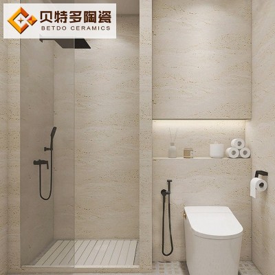 白色洞石瓷砖哑光大理石砖客厅墙砖卫生间地砖酒店民宿别墅地图4