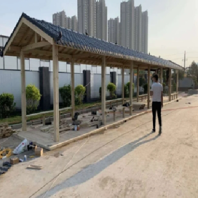 户外长廊凉亭文化古建防腐木质回廊 公园走廊新农村廊架庭院图2