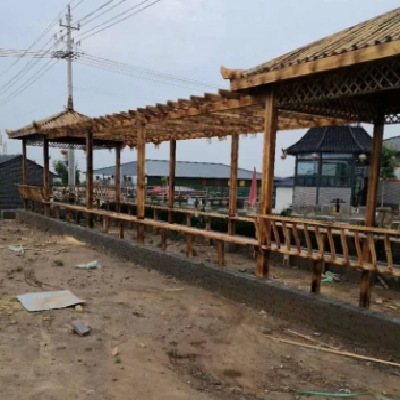 户外长廊凉亭文化古建防腐木质回廊 公园走廊新农村廊架庭院图3