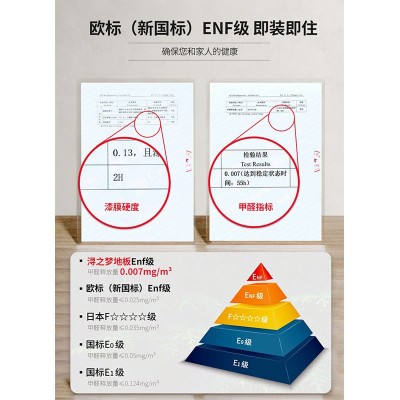 1热销ENF级橡木4mm厚皮1.2/1.9米真三层黑胡桃木地板地暖锁扣欧橡图4