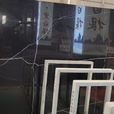 厂家供应黑色大理石工程原石家用酒店电视背景墙地铺通铺石材定制图3