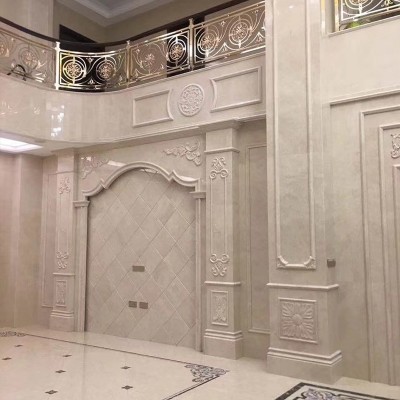 白玉兰天然大理石材酒店别墅客厅背景墙全屋家装石材餐桌飘窗台石图3