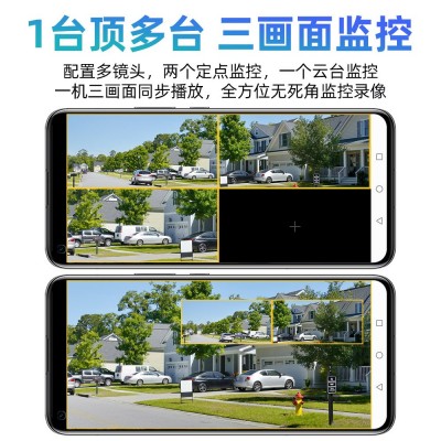 厂家新款三目枪球联动监控摄像头高清夜视变焦无线wifi监控器球机图3