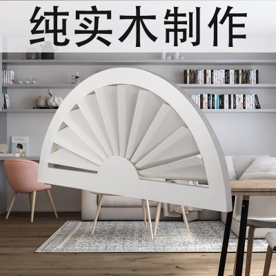 厂家销售实木扇形百叶窗户欧式活动百叶透气窗活动百叶窗直销图2