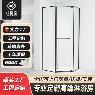 【厂家直销】钻石型淋浴房干湿分离玻璃卫生间整体浴室隔断淋浴屏图3