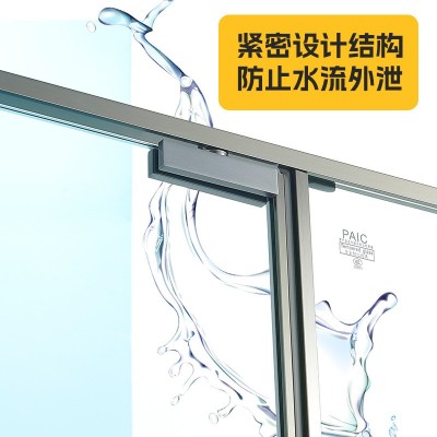 一字型平开门静音304不锈钢淋浴房 枪灰洗澡间隔断钢化玻璃淋浴房图2