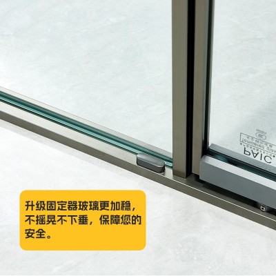 一字型平开门静音304不锈钢淋浴房 枪灰洗澡间隔断钢化玻璃淋浴房图4