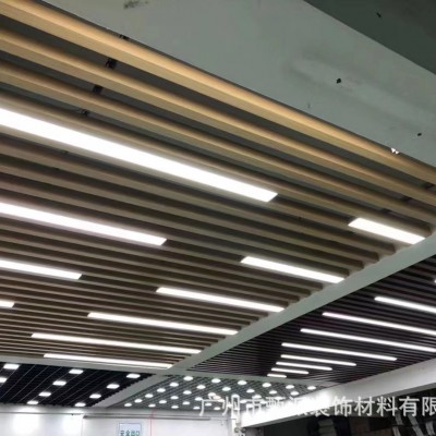 定制铝方通U型吊顶木纹铝方通覆膜防火铝天花室内集成吊顶天花图4