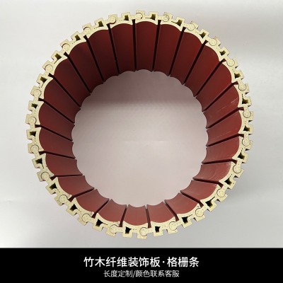 厂家供应工装竹木纤维护墙板室内造型130半圆格栅板生态木长城板图4