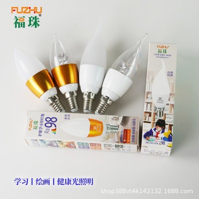 全光谱高显色LED蜡烛灯泡Ra98显指E14无蓝光护眼吊灯用尖泡拉尾泡图2