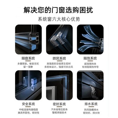 断桥铝窗户115门窗隔音别墅封窗户平开窄边落地窗封阳台玻璃窗子图3