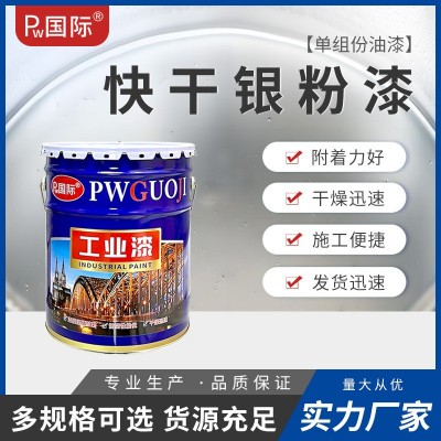 国际快干银粉漆铁门金属仪器设备防锈翻新漆暖气银色防锈 漆快干银图1