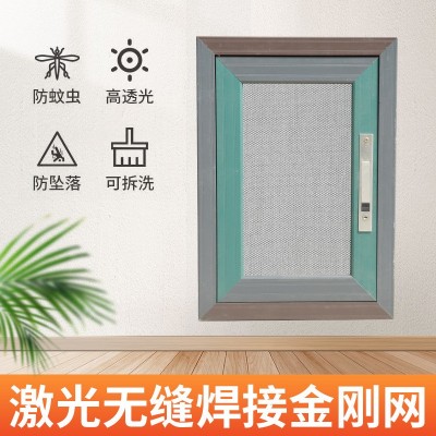 可拆卸防盗弹起锁纱窗金刚网30外装内开小平开纱窗内外铝角码图2