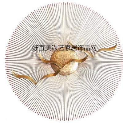欧式金属铁艺太阳花太阳镜装饰壁饰壁挂酒店别墅大雁艺术软装墙饰图5