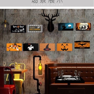跨境专卖Halloween Porch Dec万圣节家居墙壁门牌装饰木板画图3