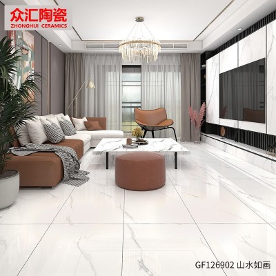 广东佛山通体大理石600X1200瓷砖客厅墙砖卧室卫生间厨房防滑地砖图2