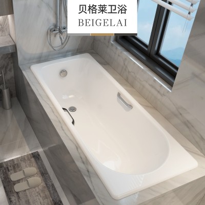 卫生间单人方形泡澡铸铁陶瓷嵌入式浴缸家用小户型成人搪瓷贝格莱图5