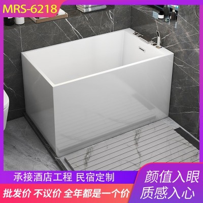 批发 浴缸小户型亚克力网红日式小浴缸 带五金深泡坐式亚克力浴缸图1