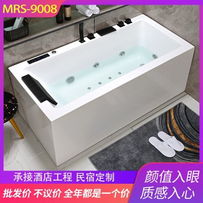 厂家直销 无缝一体亚克力 家用1.3-1.8米双人气泡冲浪按摩浴缸图1
