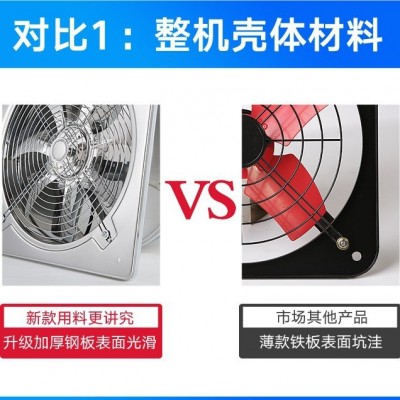 不锈钢款厨房抽拍油烟6/8/10/窗式排气扇工业抽风机卫生间换气扇图3