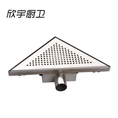 厂家供应新款墙角地漏三角形铜自封小侧排翻板 卫浴酒店工程图2