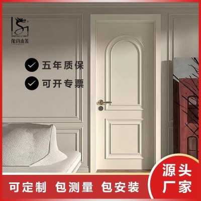 轻法式奶油风轻奢现代简约风高级卧室门房间静音木门厂家定制批发图1