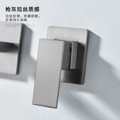 暗装全铜枪灰面盆龙头酒店家用入墙式冷热台盆洗手盆水龙头AM2201图4