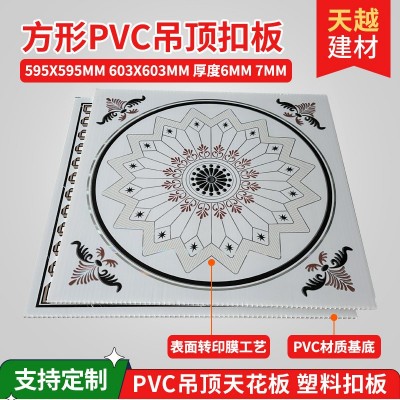 塑料PVC方板 60*60工程拆迁外贸厕卫panel天花板方块集成吊顶扣板图2
