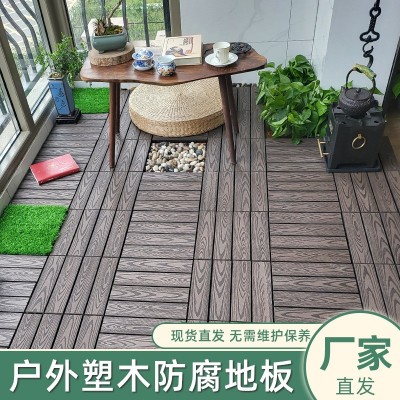 塑木地板厂家直销防腐户外花园拼接防水阳台室外阳台木塑地板加厚图3