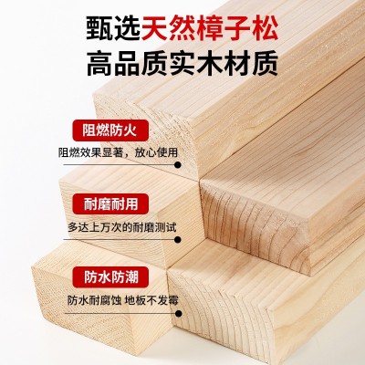 户外防腐木地板露台庭院花园拼接地板阳台室外防水碳化樟子松地板图2