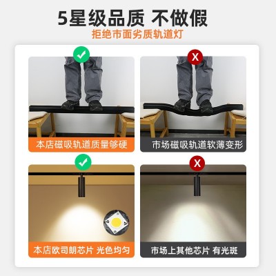led磁吸轨道射灯卧室客厅预埋暗装无主灯照明20宽明装磁吸轨道灯图2