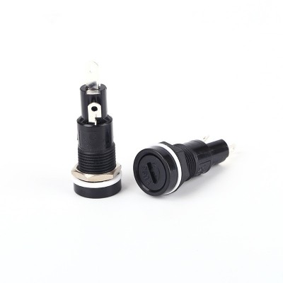 厂家供应R3-11黑色一字保险丝座 10A250V5*20高温熔 断器保险管座图3