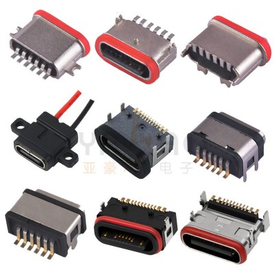 type-c母座连接器 电器TYPEC母座micro5P直边麦克USB充电插 座接口图3