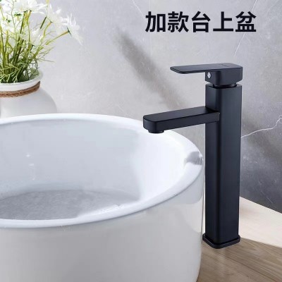 VSOTS范特莎台上洗手盆黑色金色水龙头冷热可旋转伸缩浴室柜龙头图4