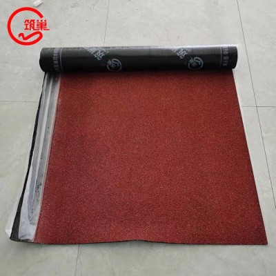 红色片岩砂面sbs弹性体改性沥青防水卷材 屋面火烤型耐根穿刺卷材图2