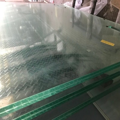 供应防滑玻璃 钢化夹胶防滑八字纹 小圆点地板楼梯踏步走廊栈道图3