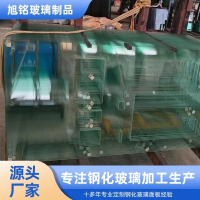 定制加工钢化玻璃6MM普白 CNC水切精雕内孔 倒角钢化玻璃来图定做图1