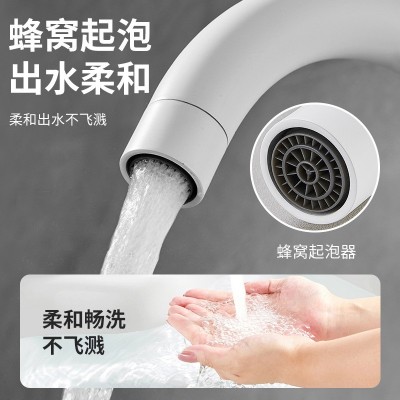 批发全铜厨房水龙头白色冷热二合一头洗菜盆水槽洗衣池旋转 防溅抽图4