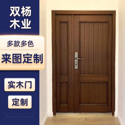 浙江工厂定制入户门 多层免漆实木门现代简约烤漆子母门家用大门图3
