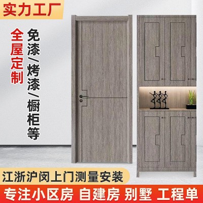 厂家直供室内门酒店隔音房间门工程家装木门 免漆隐形实木卧室门图2