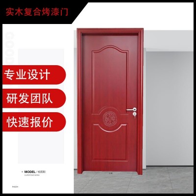 华杉实木复合烤漆木门现代简约隔音卧室房间门学校公寓工程 室内门图2