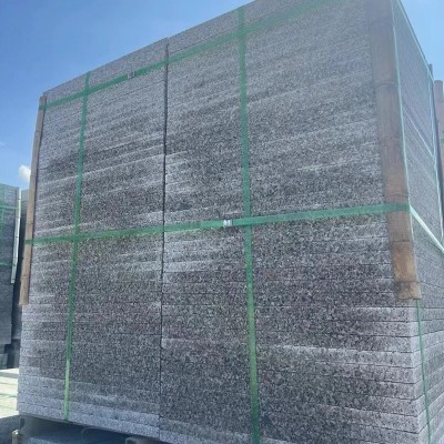 定制火烧板 花岗岩石材厂家直销 浅灰色荔枝面道路工程地铺石图4