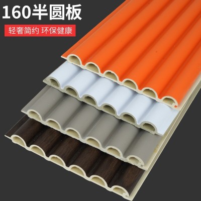 竹木纤维格栅板WPC护墙板生态木长城板电视背景墙160PV C格栅板图3