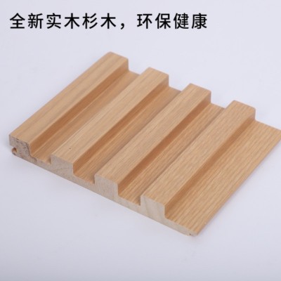 实木格栅竹木纤维格栅背景墙小长城板凹凸形生态木格栅装饰板图3