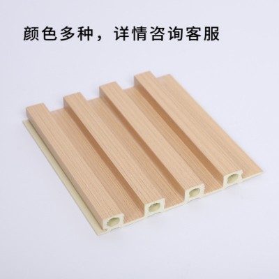 竹木纤维格栅生态木圆孔长城板护墙板防水防火电视背景墙厂家图2